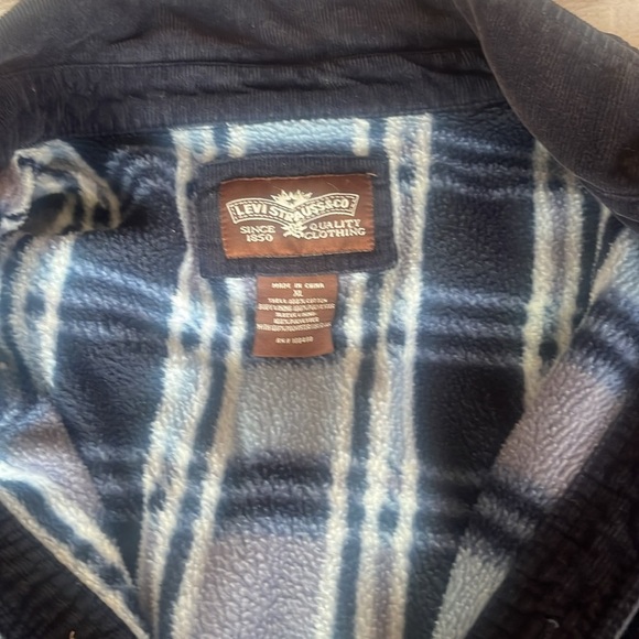 Levi's navy blue jacket with Plaid Interior XL - Picture 3 of 9